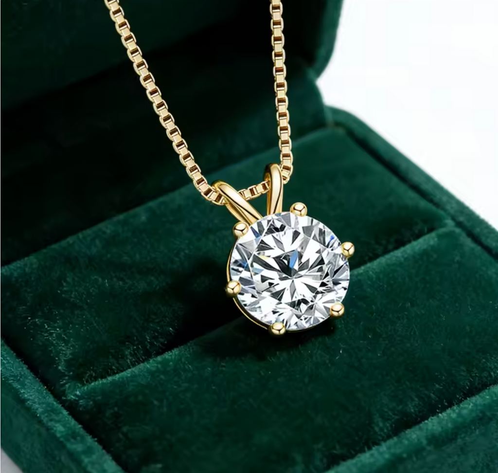 Certified Moissanite Solitaire Necklace for Women