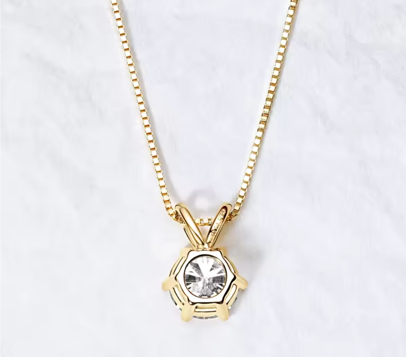 Certified Moissanite Solitaire Necklace for Women