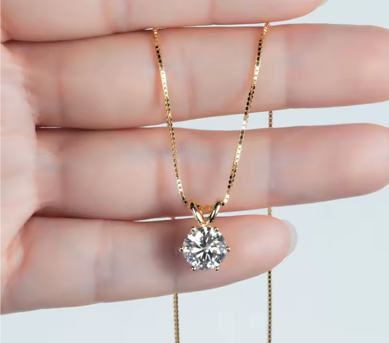 Certified Moissanite Solitaire Necklace for Women