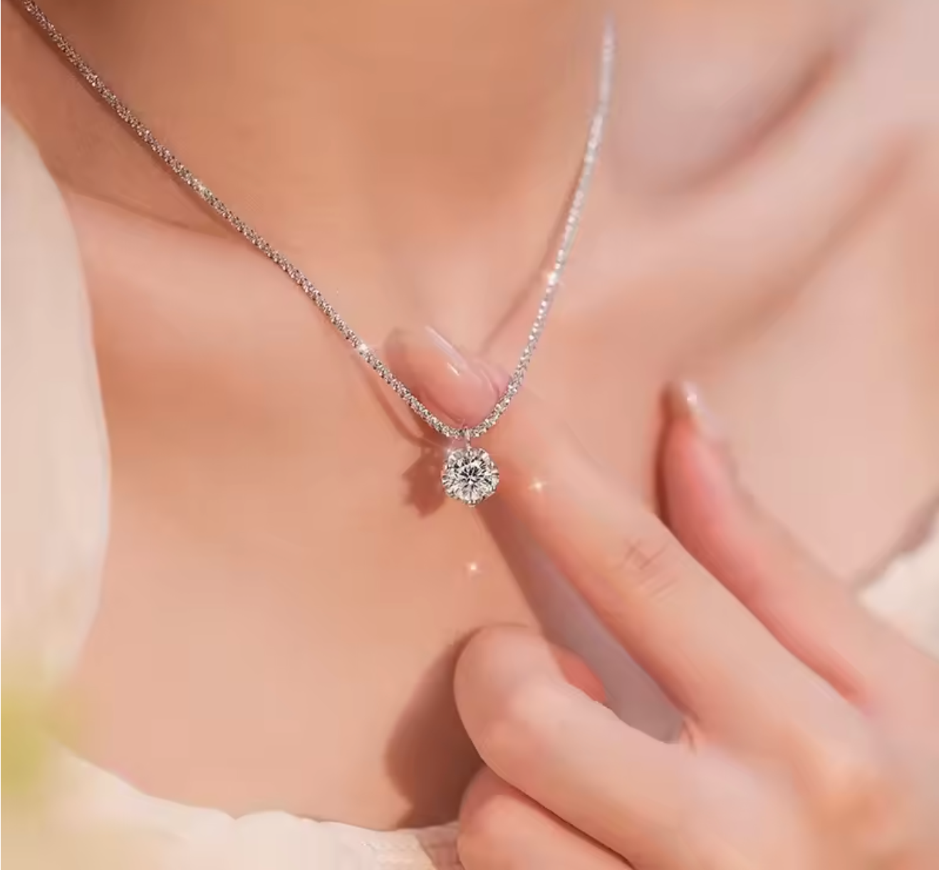 Luxury 925 Sterling Silver Olive Bead Snake Chain Necklace