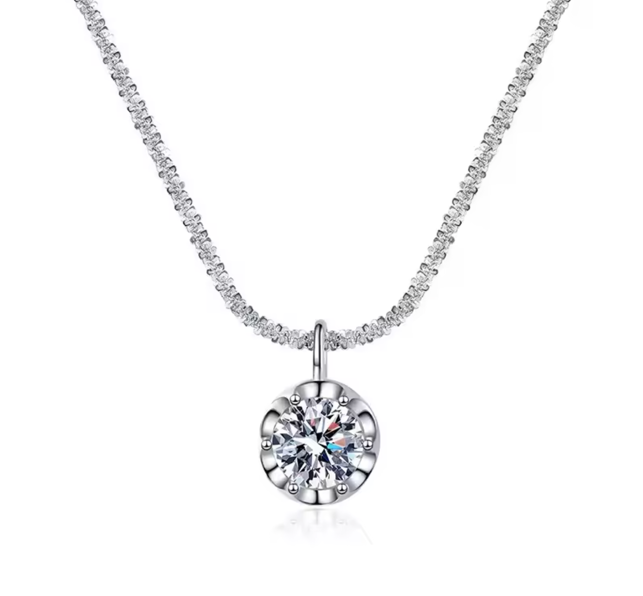 Luxury 925 Sterling Silver Olive Bead Snake Chain Necklace