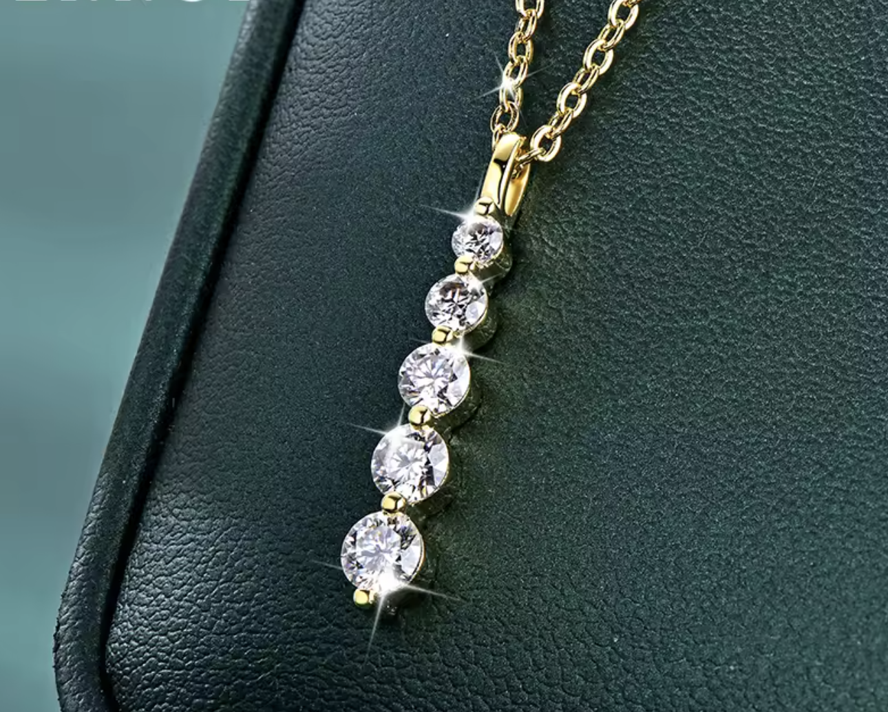Brilliant 5-Stone Moissanite Drop Necklace
