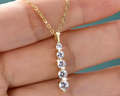 Brilliant 5-Stone Moissanite Drop Necklace