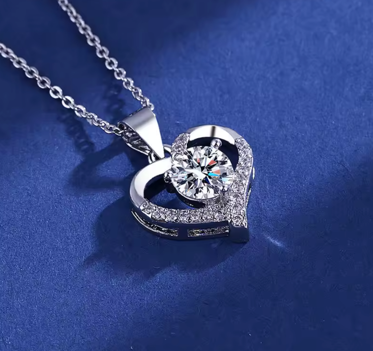 925 Sterling Silver Heart Necklace for Women