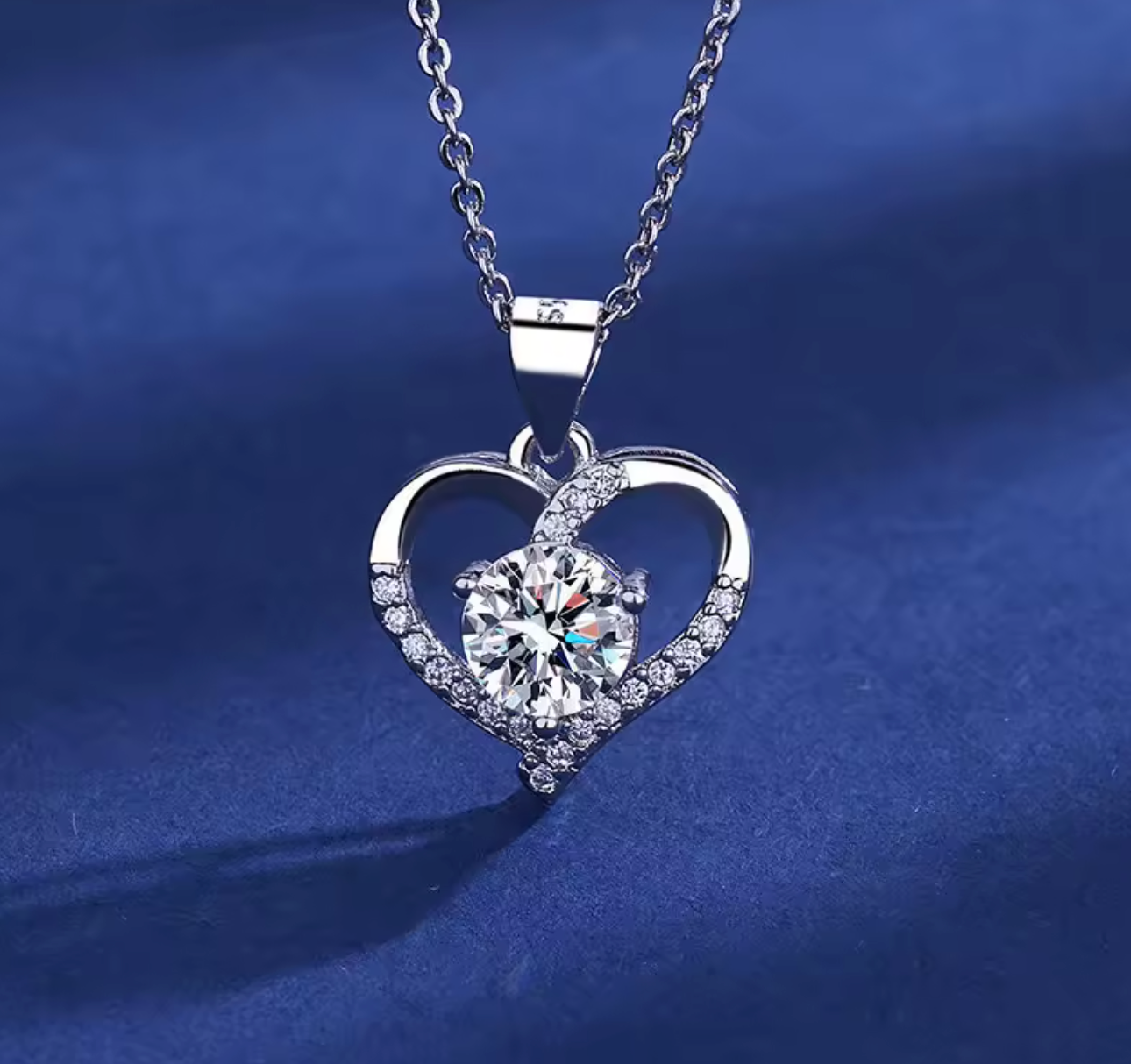 925 Sterling Silver Heart Necklace for Women