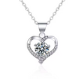 925 Sterling Silver Heart Necklace for Women