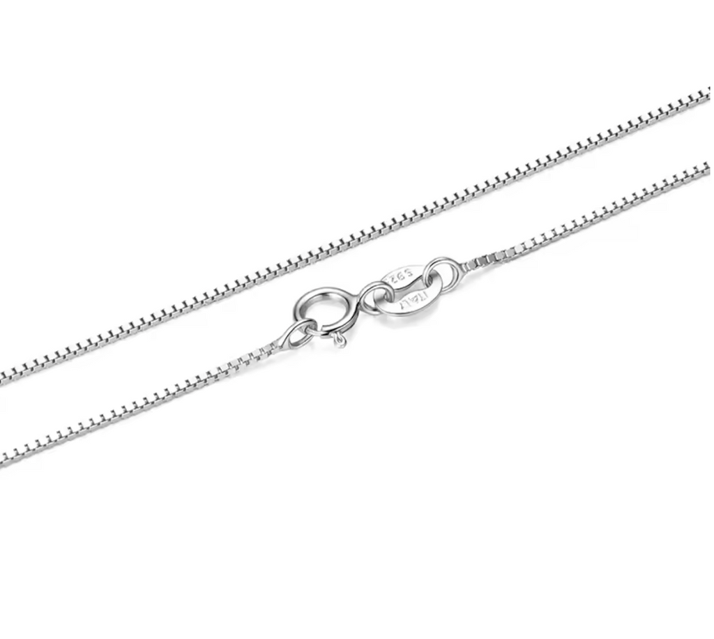 Solid Gold Over 925 Sterling Silver 0.8mm Box Chain Necklace