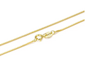 Solid Gold Over 925 Sterling Silver 0.8mm Box Chain Necklace