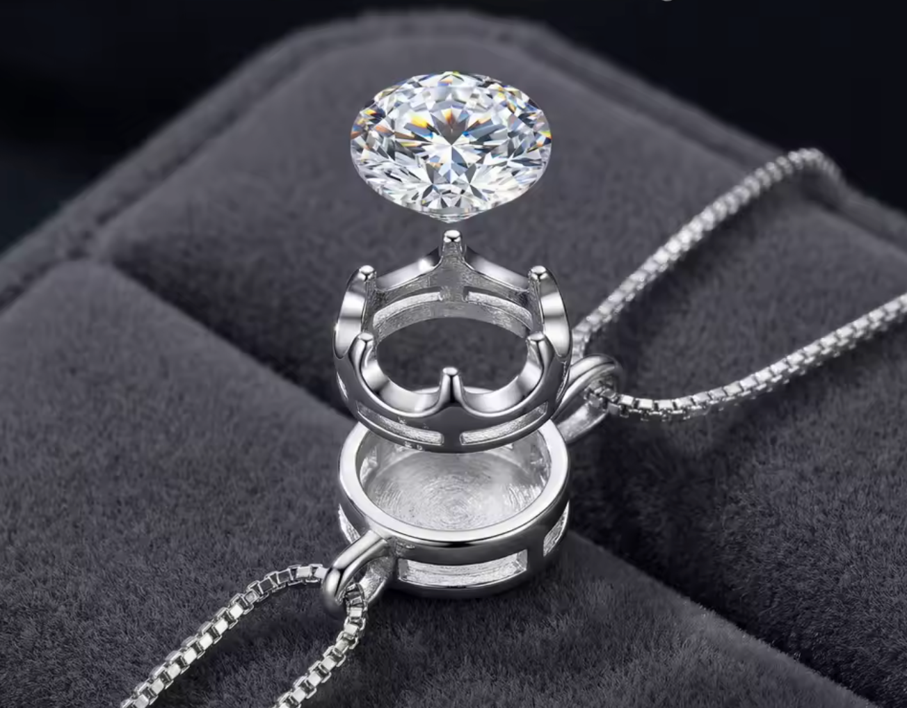 Sterling Silver Minimalist 1-Carat Zircon Pendant Necklace