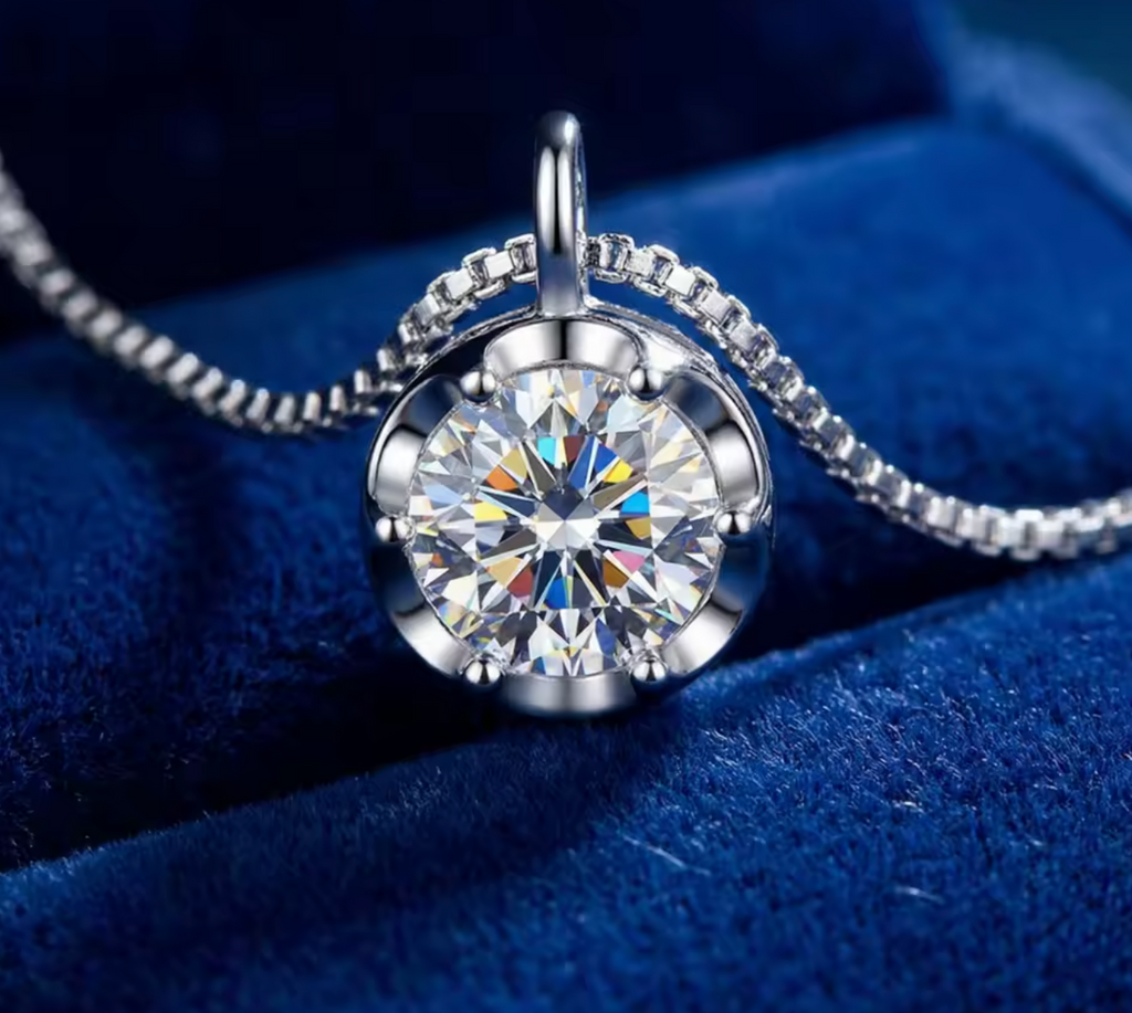 Sterling Silver Minimalist 1-Carat Zircon Pendant Necklace