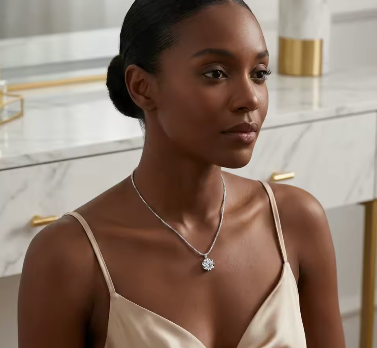 Sterling Silver Minimalist 1-Carat Zircon Pendant Necklace