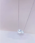 14K Gold Plated Dainty Pearl Drop Necklace for Women
