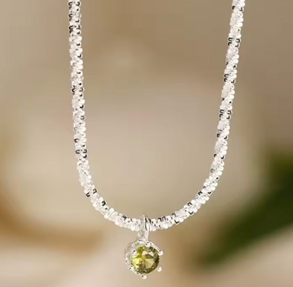Luxury 925 Sterling Silver Olive Bead Snake Chain Necklace
